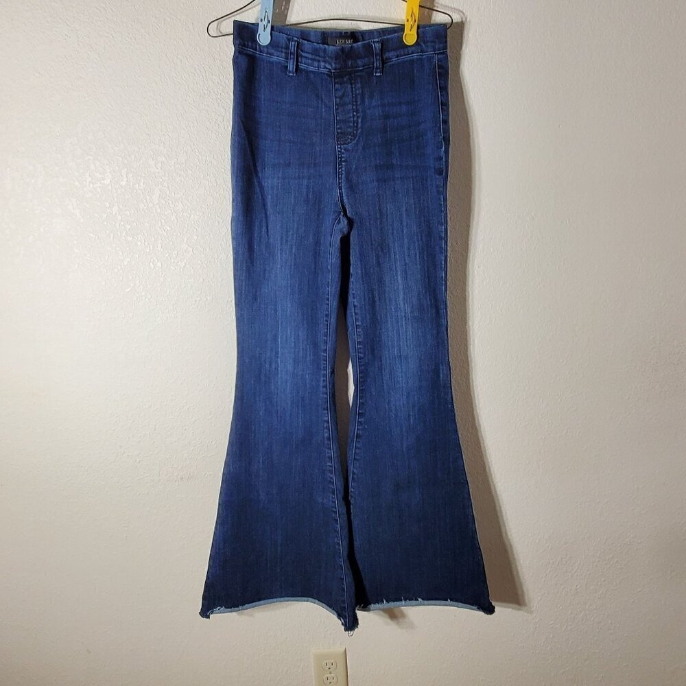 Judy Blue Womens Pull on Super Flare Jeans Size 7/28 Denim Raw Hem JB88136 - Picture 2 of 14
